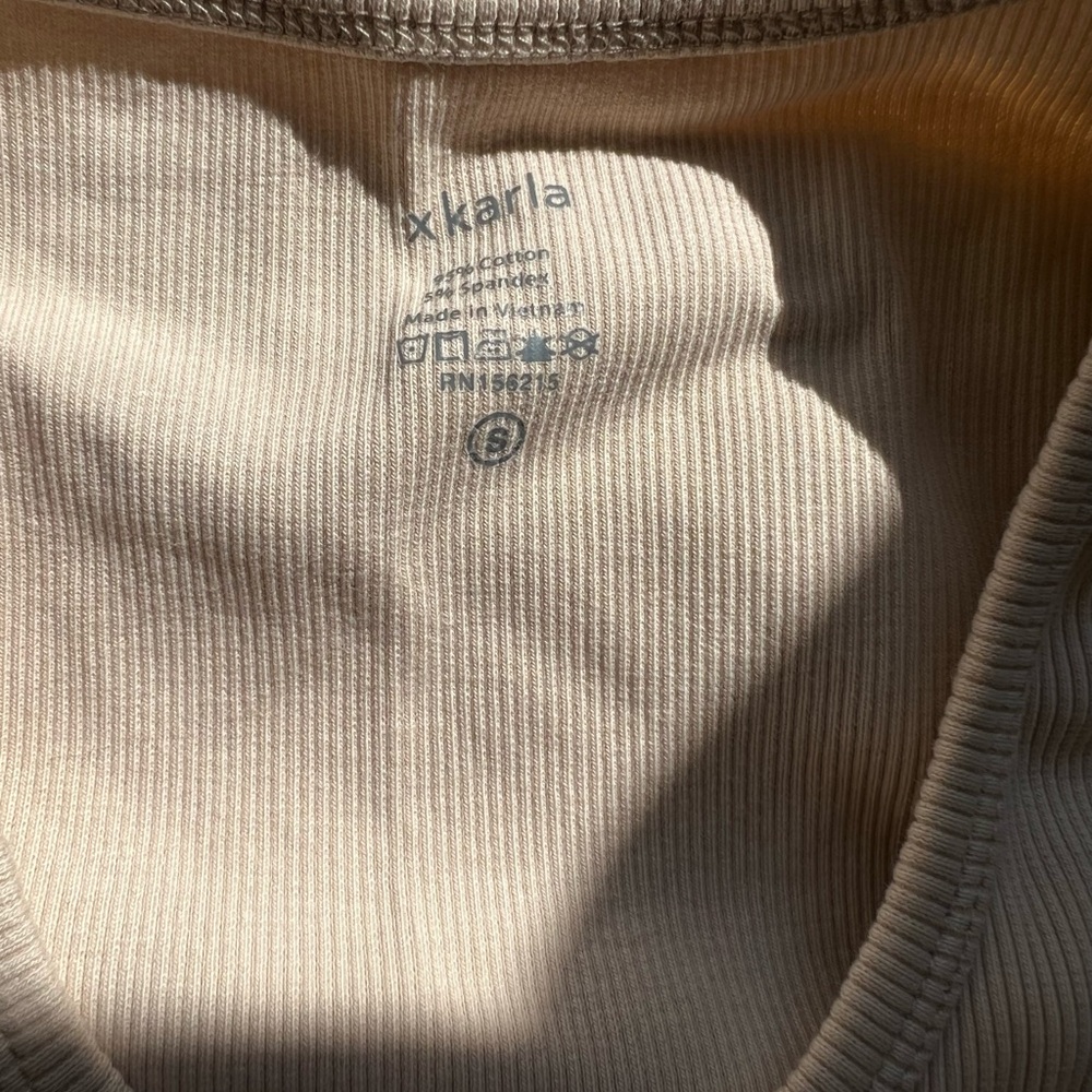 Cream Ribbed Tank Top - Picture 2 of 3